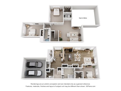 Floor plan for 3 beds, 2.5 baths, 2547 sqft